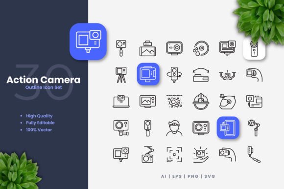 Action Camera Icons for Modern Branding