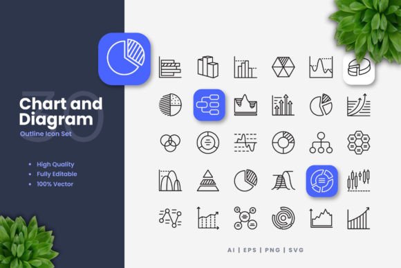 Chart and Diagram Icons Graphics