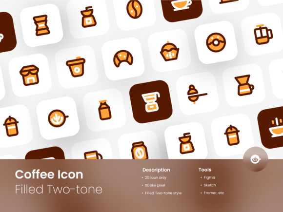 Coffee Icon Set Graphics for Crafters