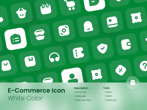 E-Commerce White Color Icon Set for Modern Web Design