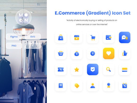 Ecommerce Gradient Icon Set for Modern Graphics and Icons