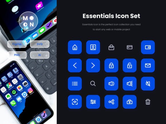 Essentials Outline Icon Set for Modern Graphics and Icons