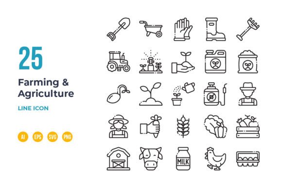 Farm and Agriculture Icon - Outline