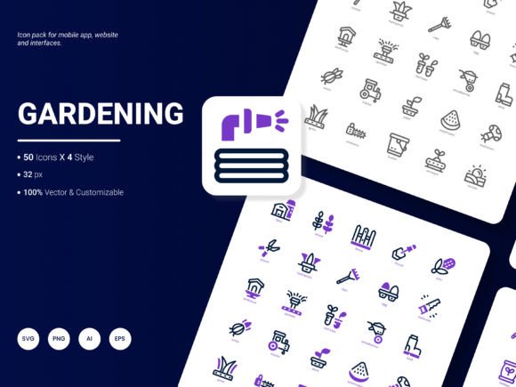 Gardening Icon Pack for Local Business Graphics