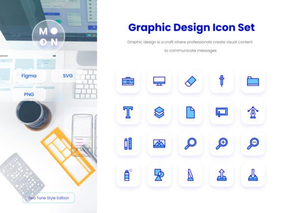 Graphic Design Two-Tone Icon Set for Modern Branding