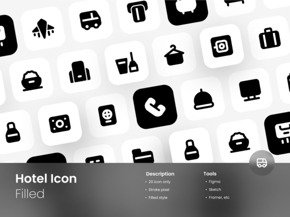 Hotel Icon Set Filled Style: A Graphic Designer’s Take