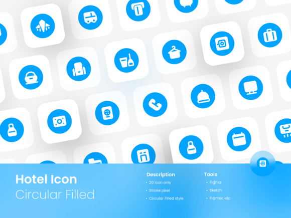 Hotel Icon Set Graphics for Crafting
