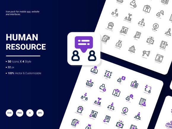 Human Resource Icon Pack for Modern Graphics