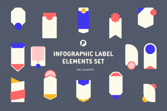Infographic Label Elements Set for Graphics and Illustrations