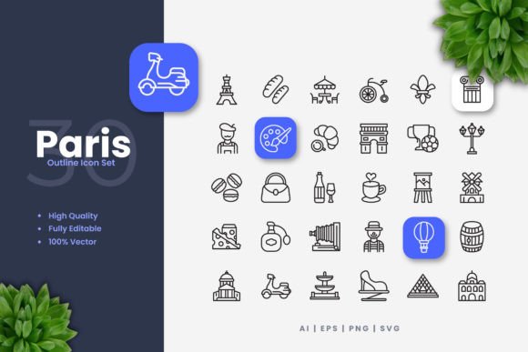 Paris Icons Graphics for Modern Branding