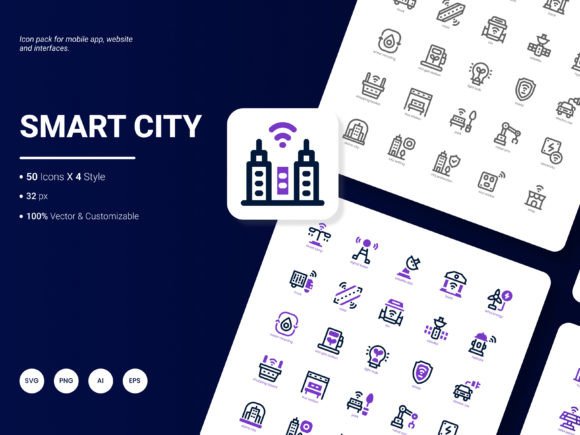 Smart City Icon Pack for Modern Graphic Design