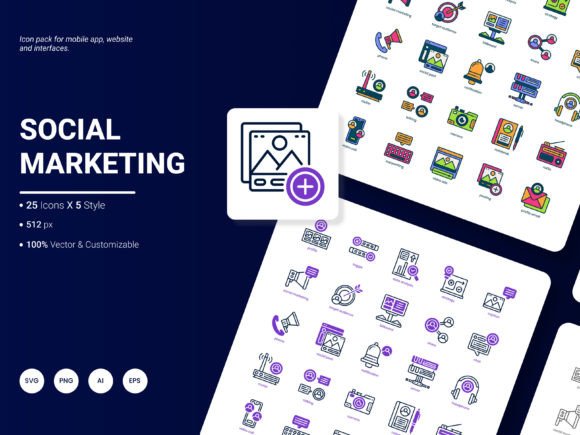 Social Marketing Icon Pack Graphics