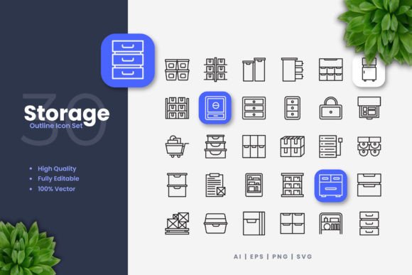 Storage Icons for Modern Graphic Design Projects