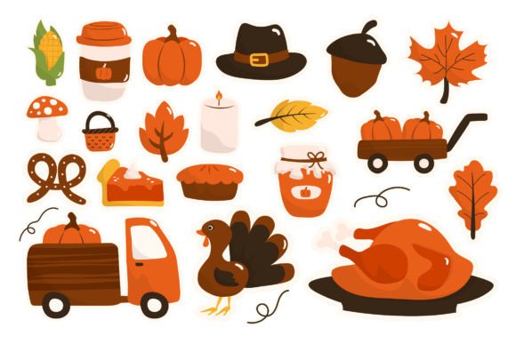 Thanksgiving Illustration Set for Branding and Marketing Graphics