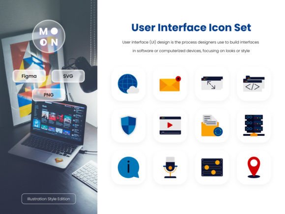User Interface Illustration Icon Set for Graphics and Icons